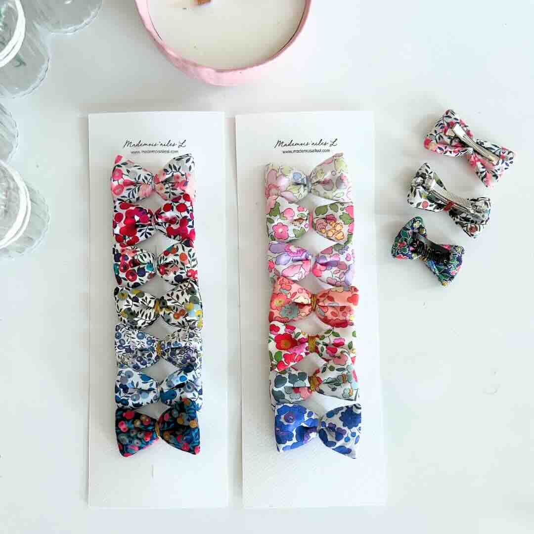 Barrettes noeuds liberty semainier