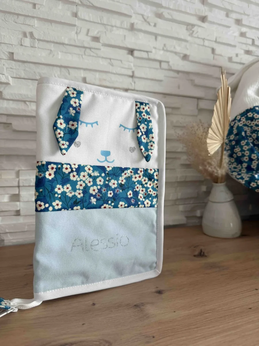 Protège carnet de santé personnalisé lapin liberty misty
