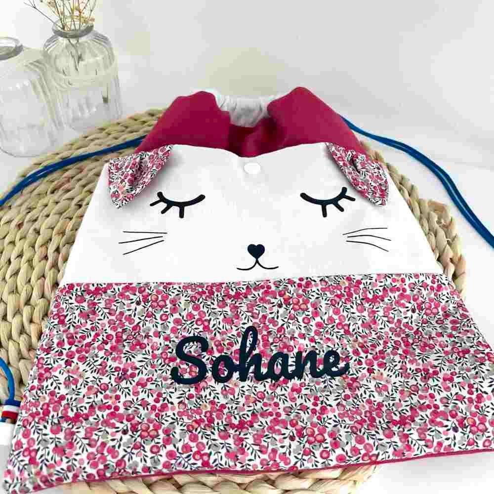 Sac à dos chat rose
