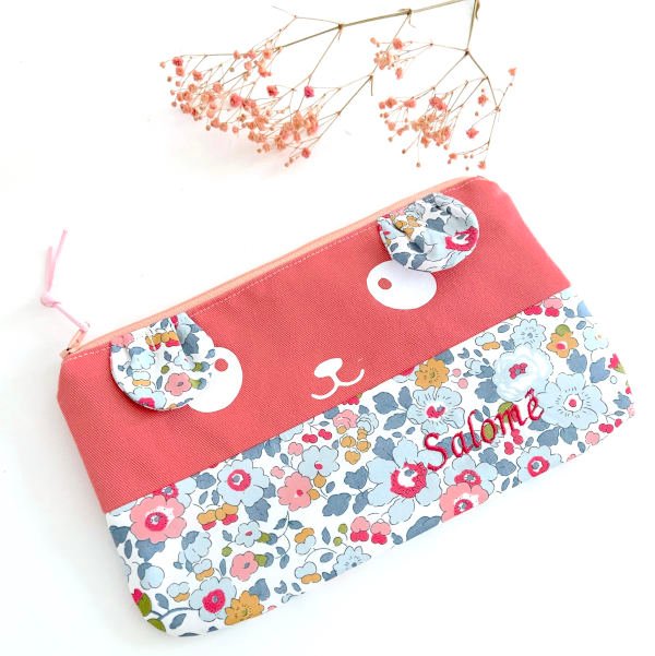 Trousse écolier panda personnalisée