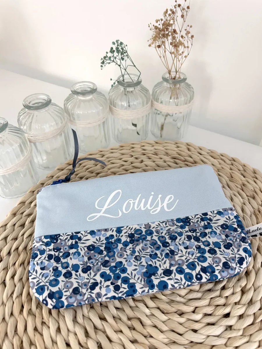 Trousse personnalisée enfant bleue