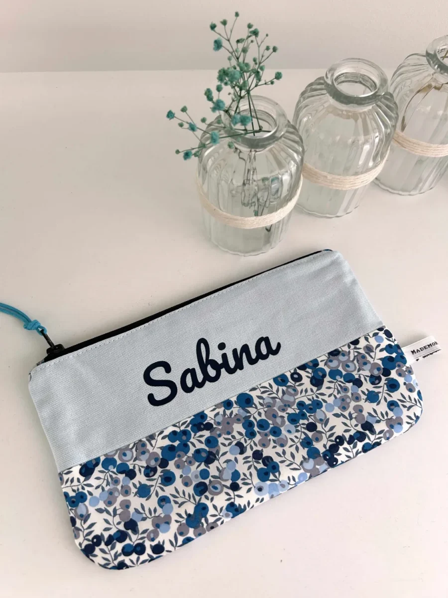 Trousse personnalisée liberty wiltshire bleu