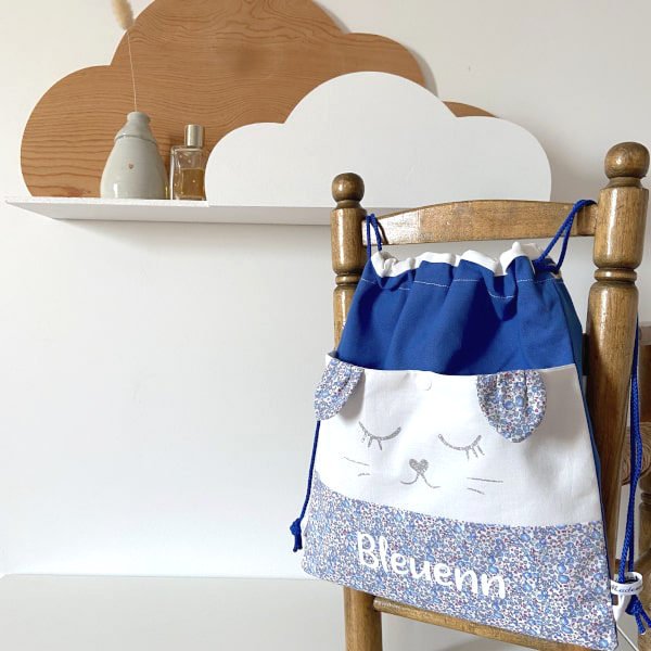 sac a dos pochon chat personnalisé