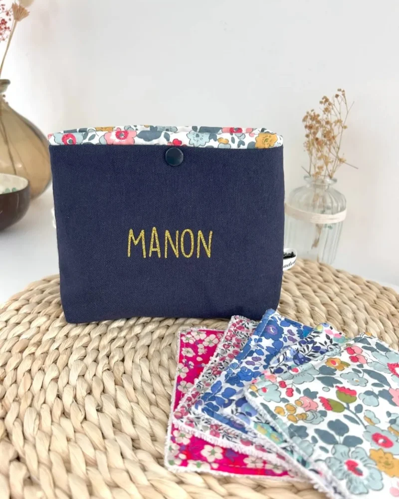 Pochette personnalisée et ses lingettes lavables