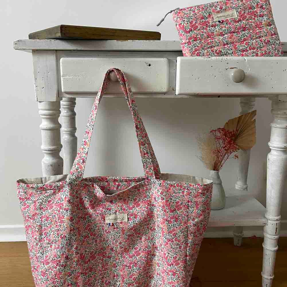 Sac cabas et pochette liberty bois de senteur
