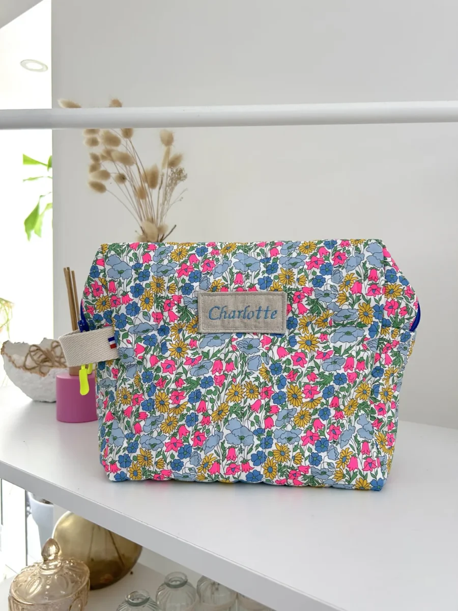 Trousse de toilette matelassée liberty grand format