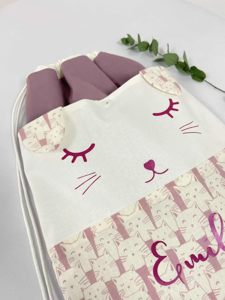 Sac à dos maternelle chat personnalisé