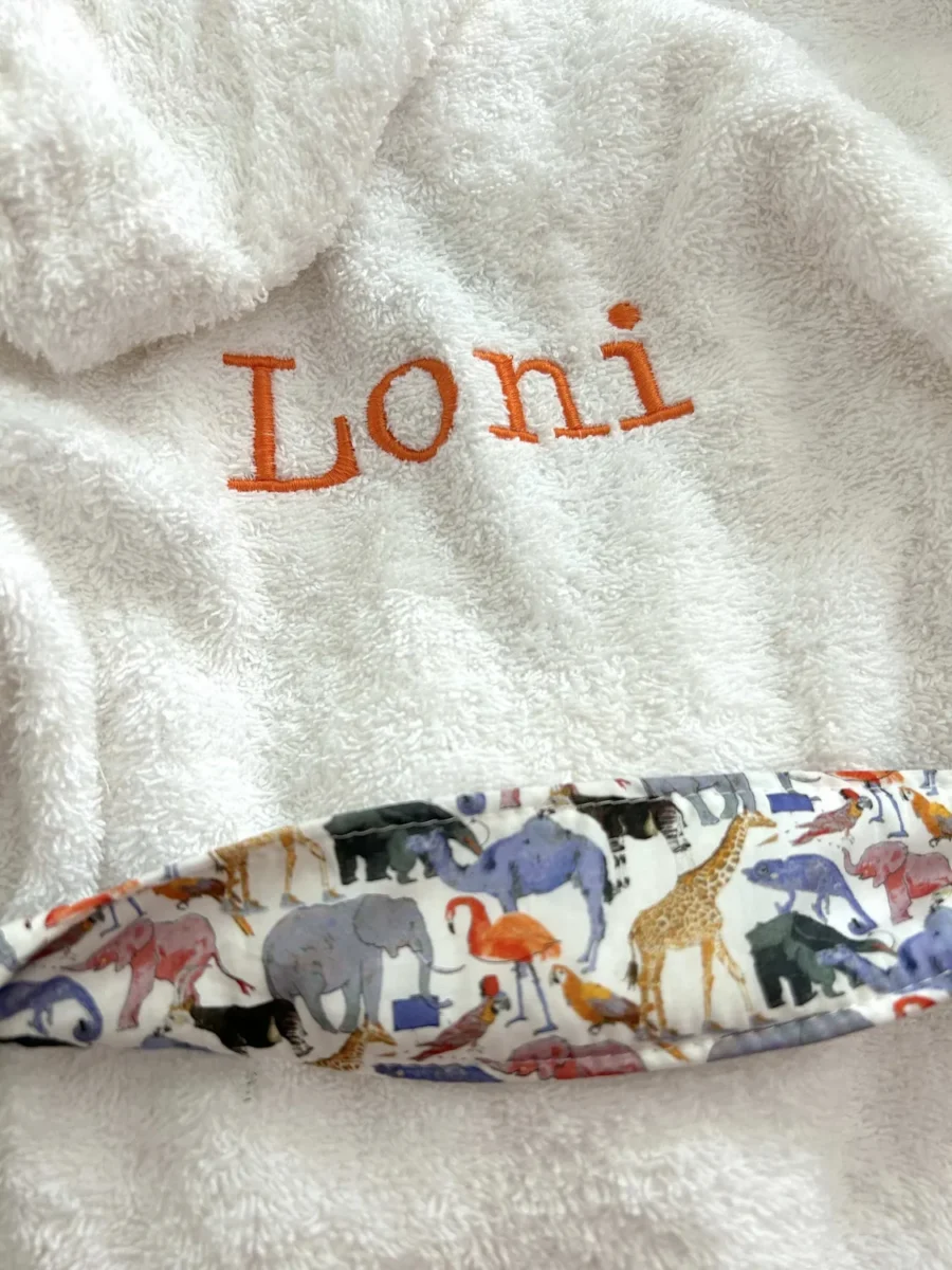 Peignoir enfant blanc brodé