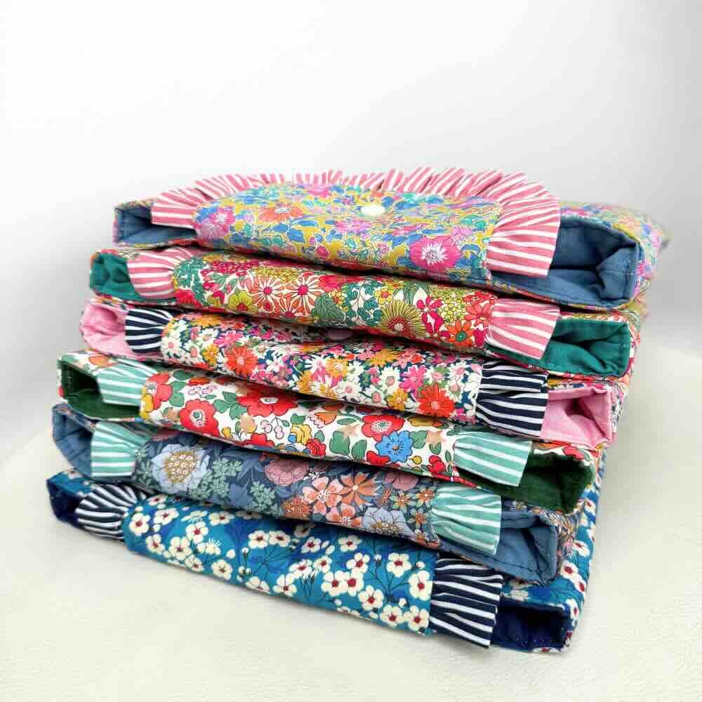Pochettes livres liberty et froufrous