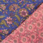 Double Face Floral Bleu et Rose