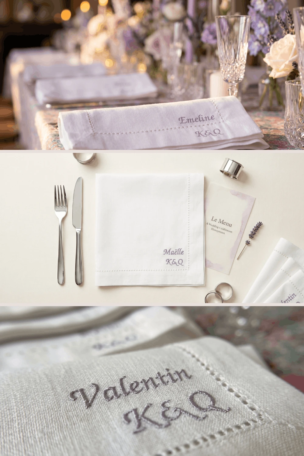 Broderies pour mariage et baptême