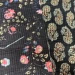 Double face floral noir